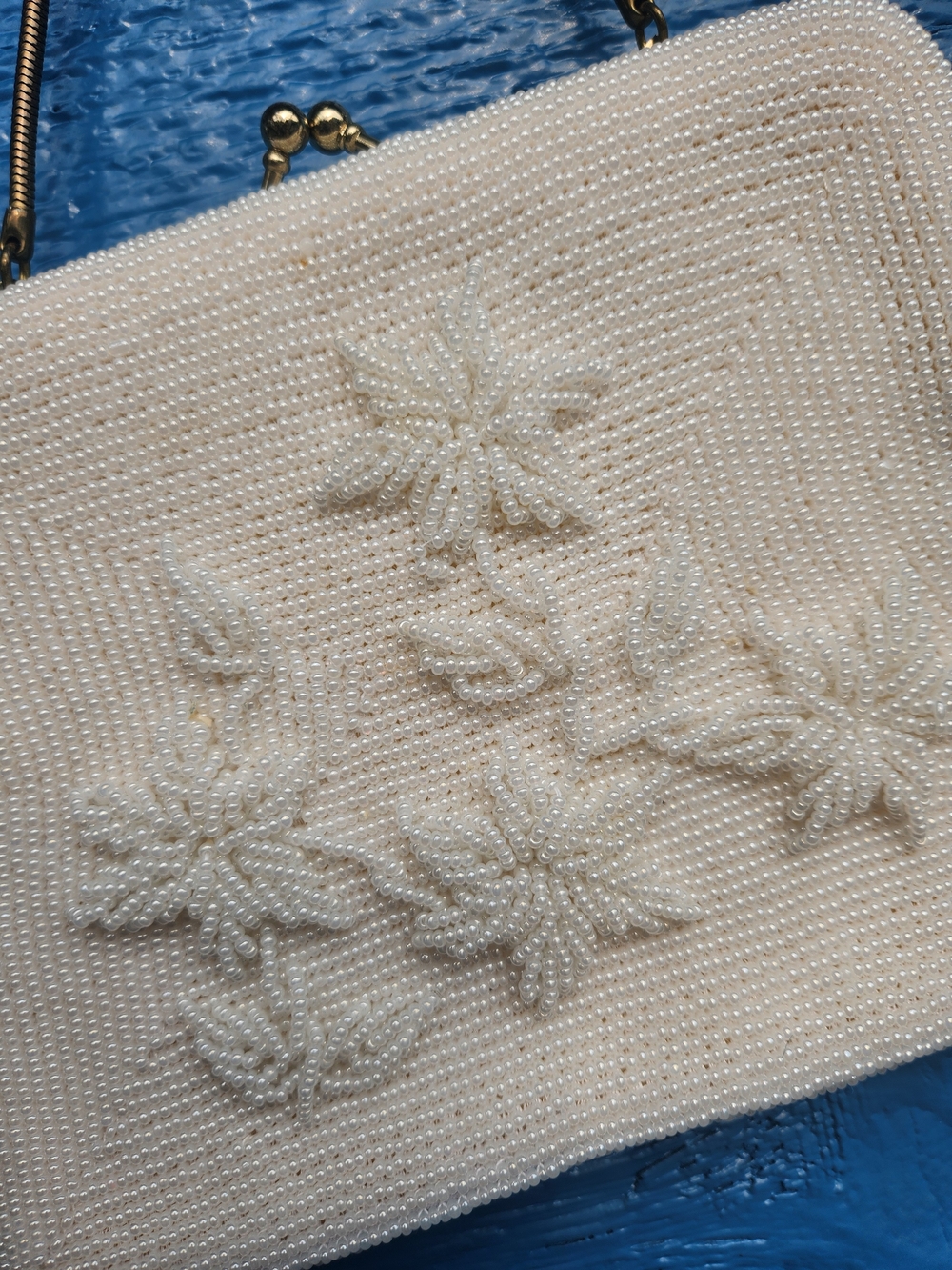 Vintage Beaded Floral Evening Bag - Elegant Women's Clutch - Picture 2 of 9